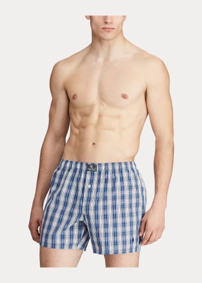 Men's Polo Ralph Lauren Plaid Cotton Boxers | 485619ZVA